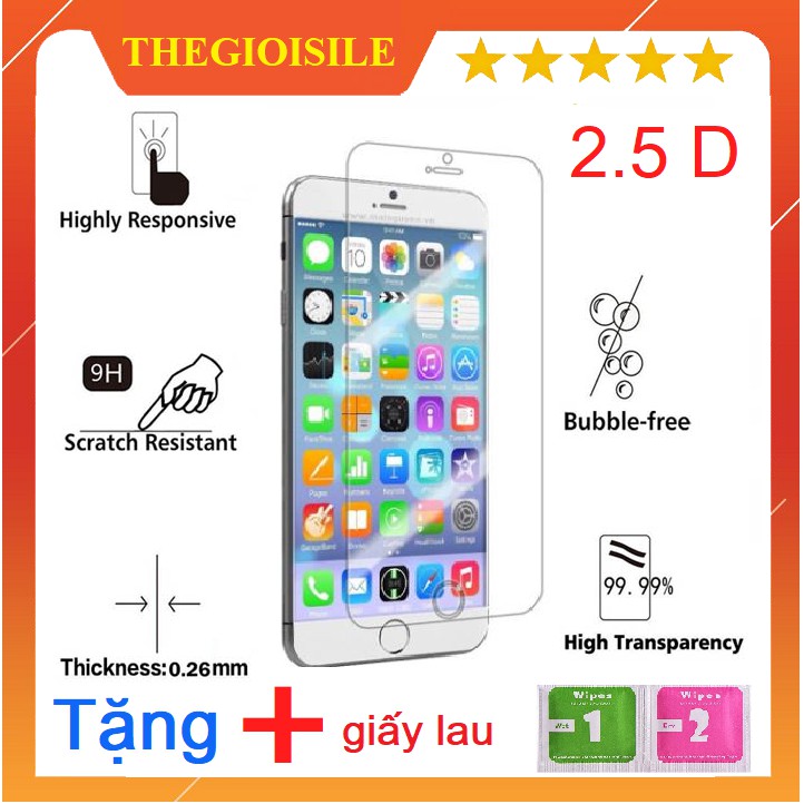 [ BÁN SỈ ] Kính cường lực thường 2.5D các dòng iphone, full mã Từ iphone 4 đến iphone 12promax