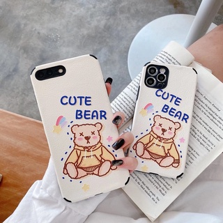 Xiaomi Redmi Note 9 Remi Note 8 Pro Redmi 8 Redmi Note 7 Redmi Note 6 Pro Redmi K30 Pro Redmi K20 Mi A2 Lite Mi 9 Mi 8 Lite Cute Cartoon Bear PU Leather Back Casing Case