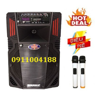 Loa kéo karaoke di động Ronamax F12, loa kéo bluetooth hát karaoke gia đình + Tặng kèm 2 micro hát karaoke cực hay