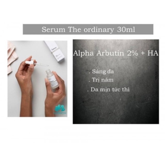 (Sẵn-Đủ bill) Serum dưỡng trắng da The Ordinary Alpha Arbutin 2% + HA