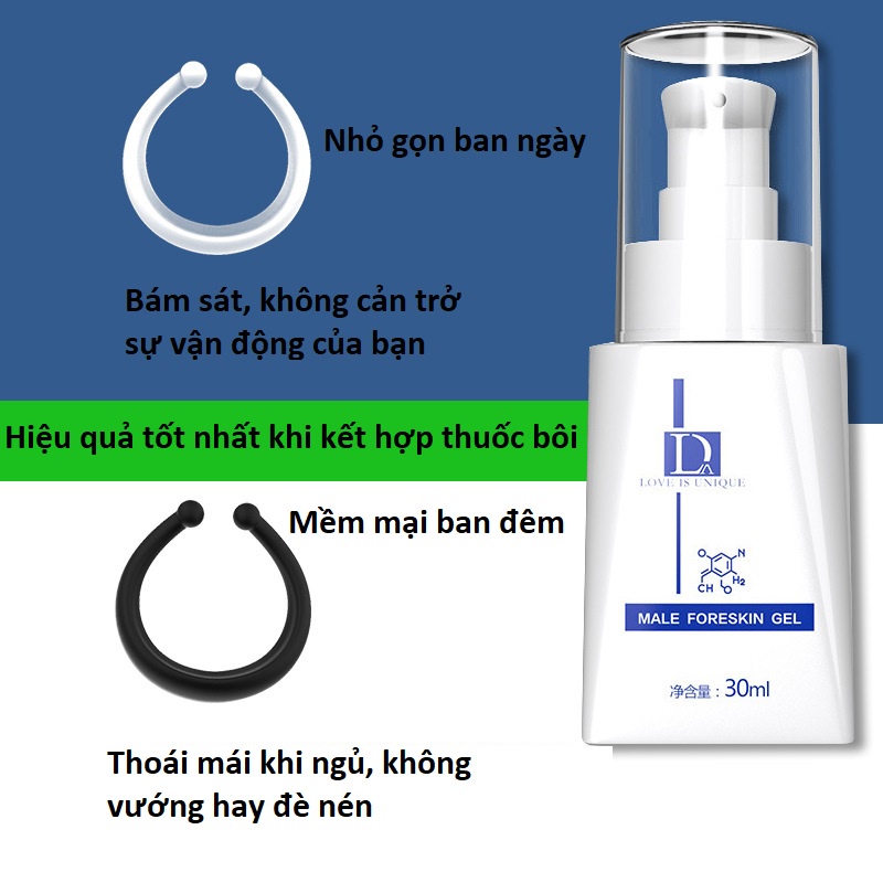 Gel hỗ trợ cải thiện hẹp bao quy đầu cho nam 30ml tặng kèm vòng chặn hãm chống tuột
