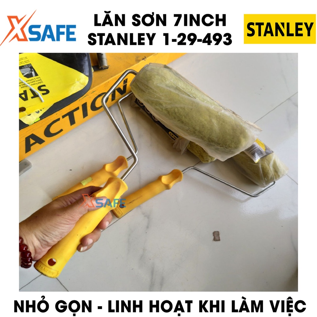 Lăn sơn STANLEY 1-29-493 7 inch Con lăm sơn nhỏ gọ, linh hoạt, bông lăn vải bông thấm sơn tốt, sơn đều