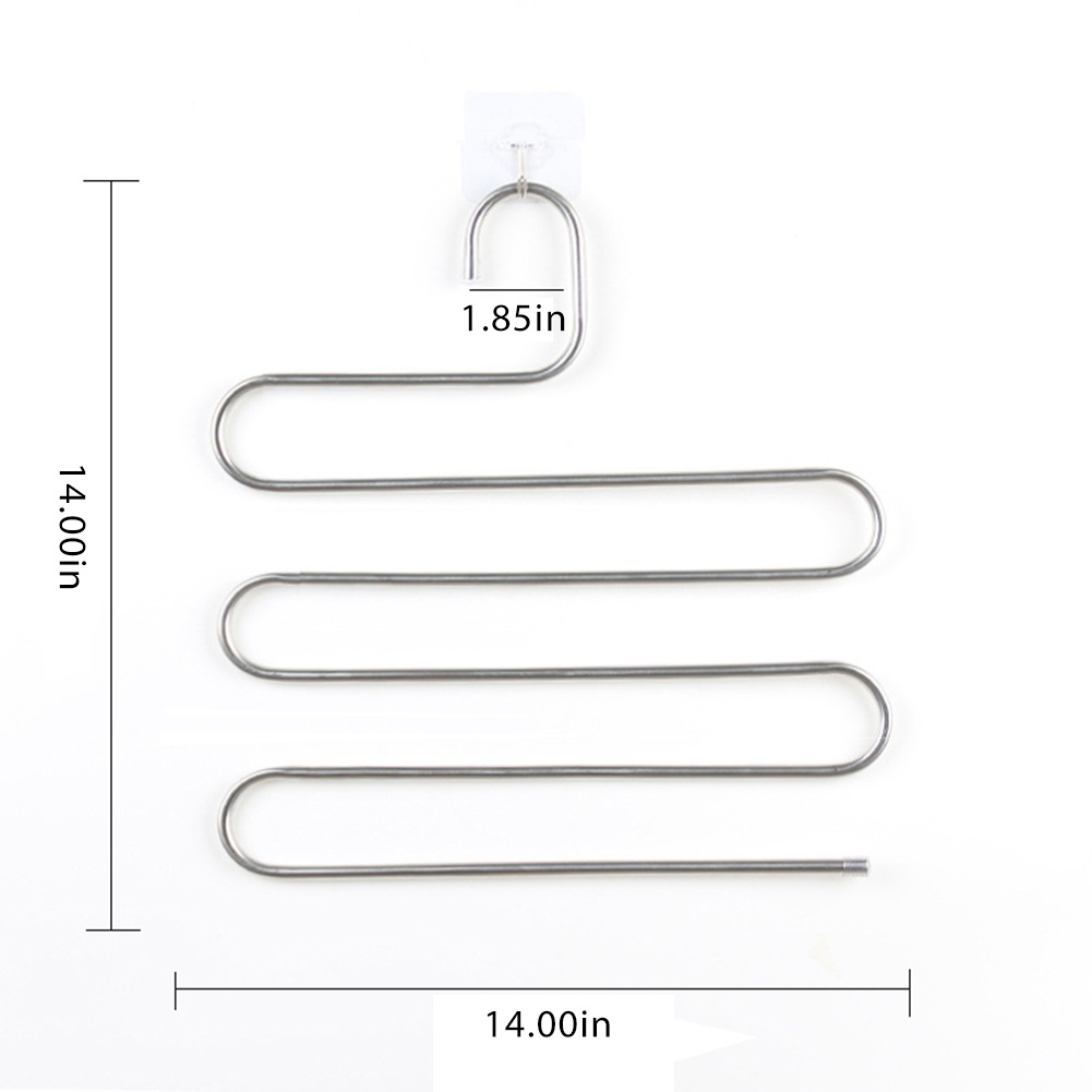 Móc Treo Hình Chữ S Bằng Thép Không Gỉ: Kích Thước 14*14inch: Thông Thường, Thông Thường, Chống Trượt: 1 * S Đo Thủ Công