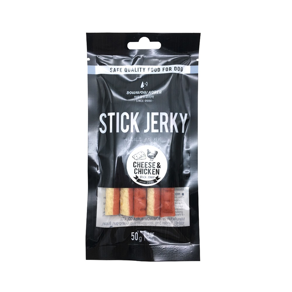 50g PHÔ MAI & THỊT GÀ QUE CHO CHÓ Bowwow được làm từ thịt tươi gà rút xương giúp làm đẹp da, khỏe lông, chứa nhiều prote