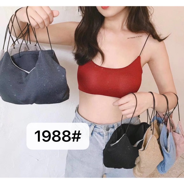 Bralete dây nhỏ kim sa lấp lánh 1988