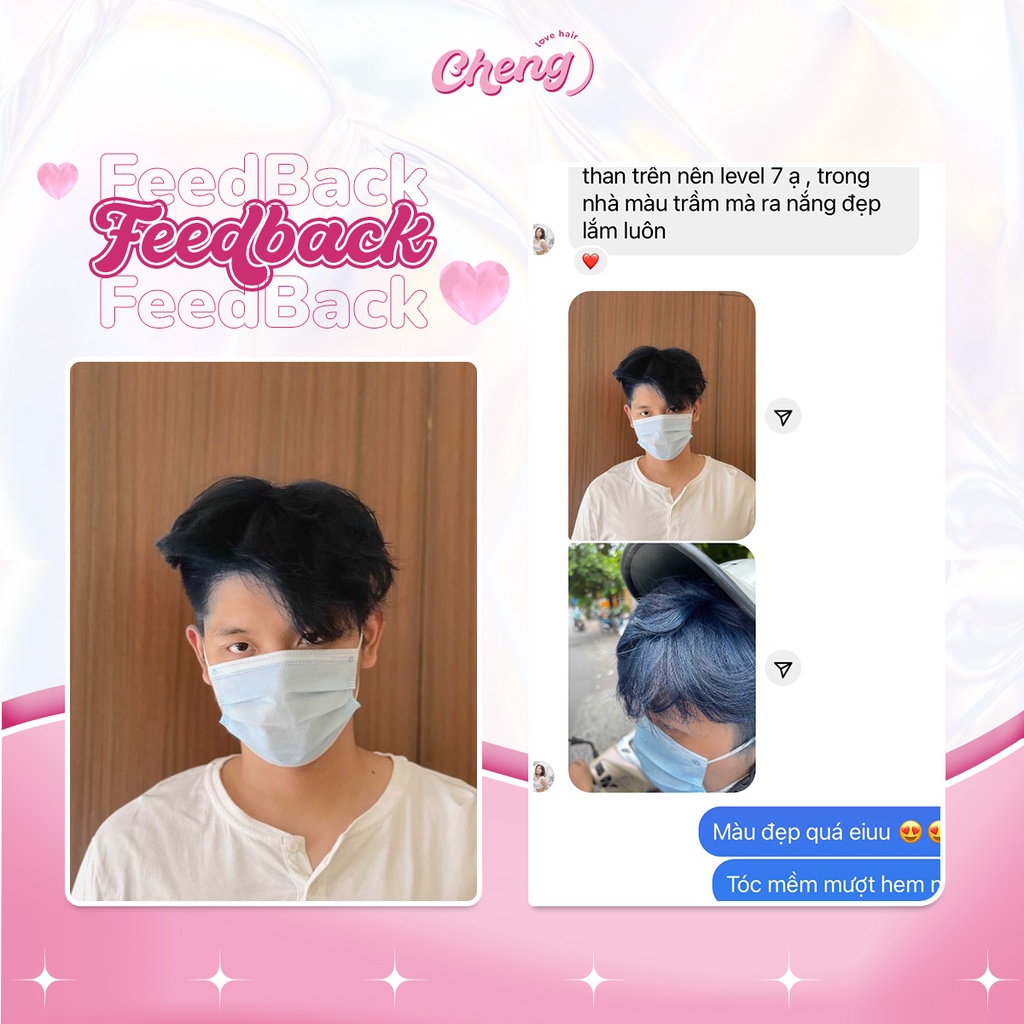 Thuốc Nhuộm Tóc XANH THAN Nam / XANH ĐEN / XANH DƯƠNG ĐEN Không Tẩy | Chenglovehair, Chenglovehairs