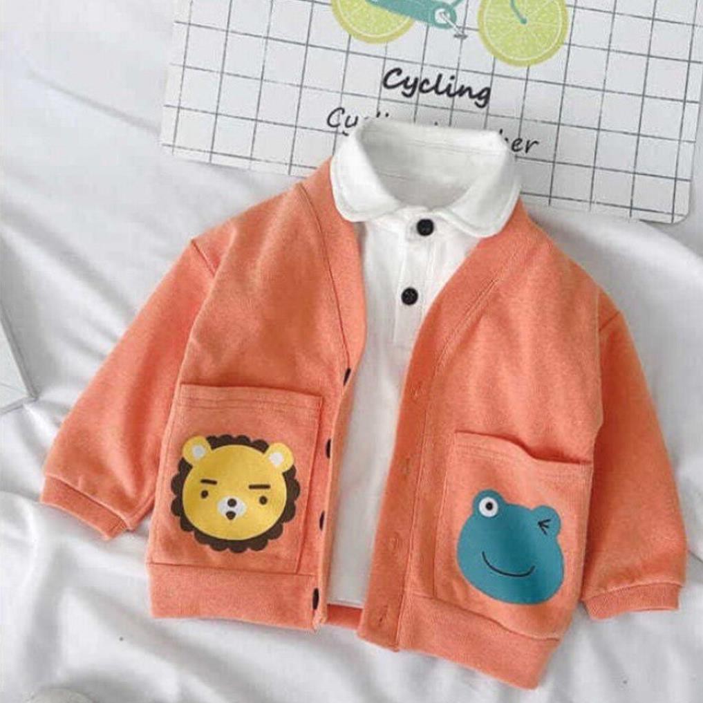Áo khoác len cho bé in hình con vật, áo ghi lê cho bé trai gái từ 6- 20kg- TINY KIDS -ki1