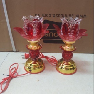 Đèn LED thủy tinh hoa sen (1 đôi ~ 23cm)