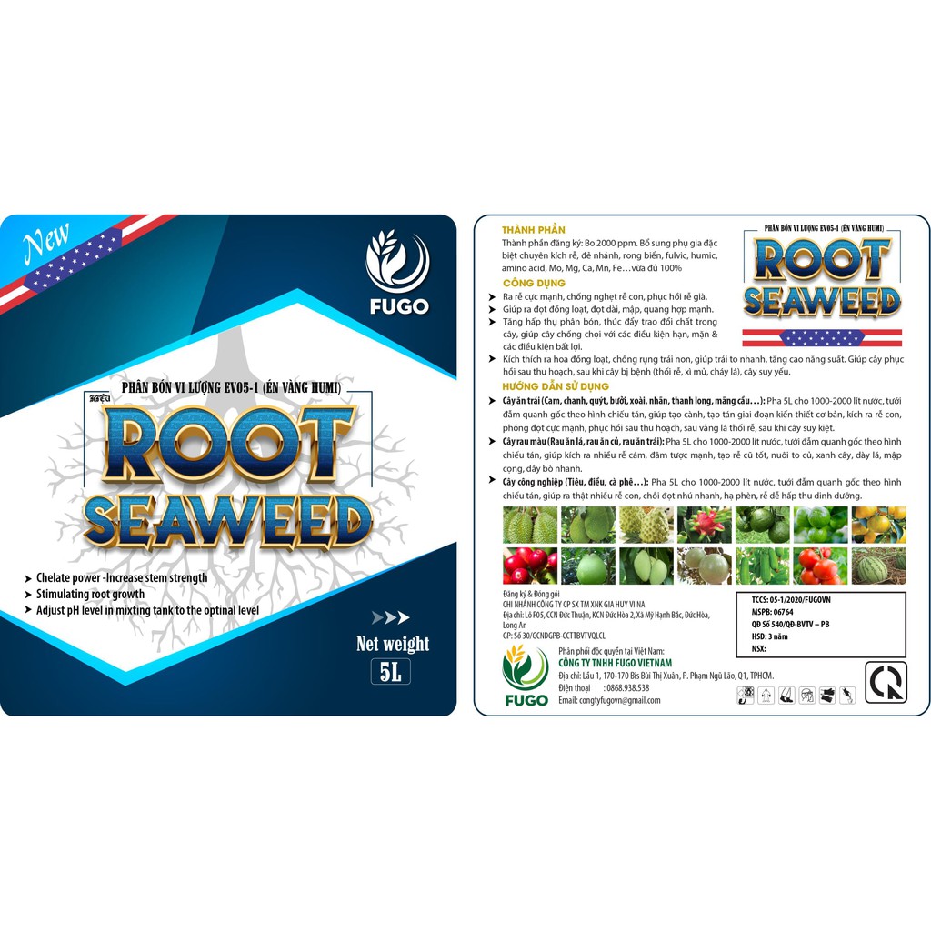 Phân bón vi lượng ROOT SEAWEED can 5 lít