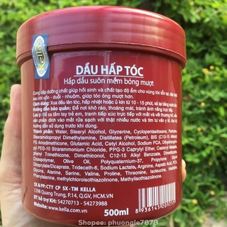Kem Ủ Tóc Hấp Dầu Phục Hồi Kella 500ml