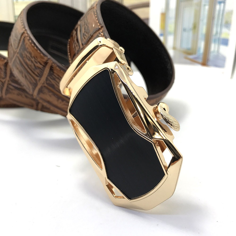 Thắt lưng dây nịt nam ô  tô vàng có hộp tặng kèm