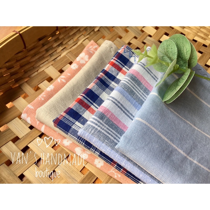 Khăn tay linen 2 lớp mix màu
