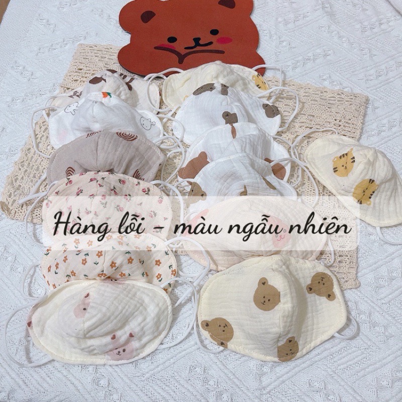 &lt; Hàng Lỗi &gt; Khẩu Trang Xô Muslin Cho Bé hàng loại 2, loại 3 giá rẻ