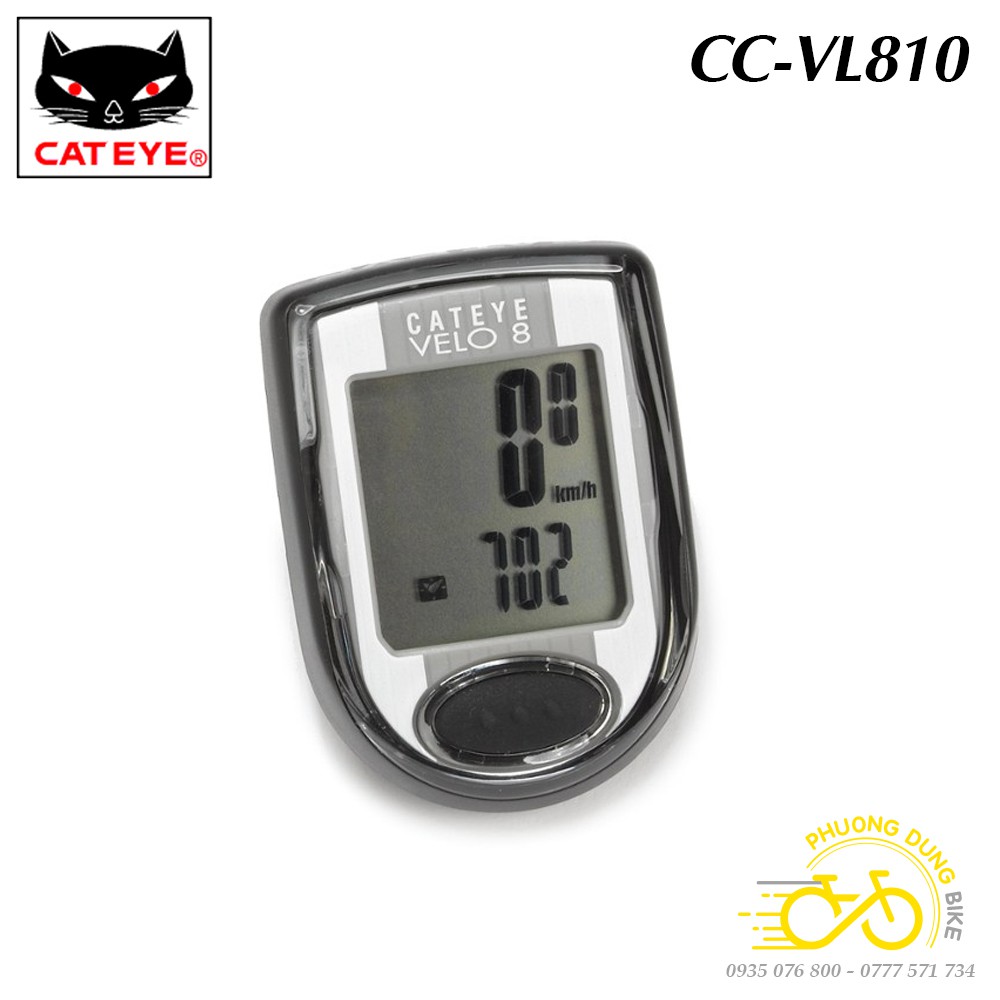 Đồng hồ đo tốc độ xe đạp có dây CATEYE VELO 8 CC-VL810