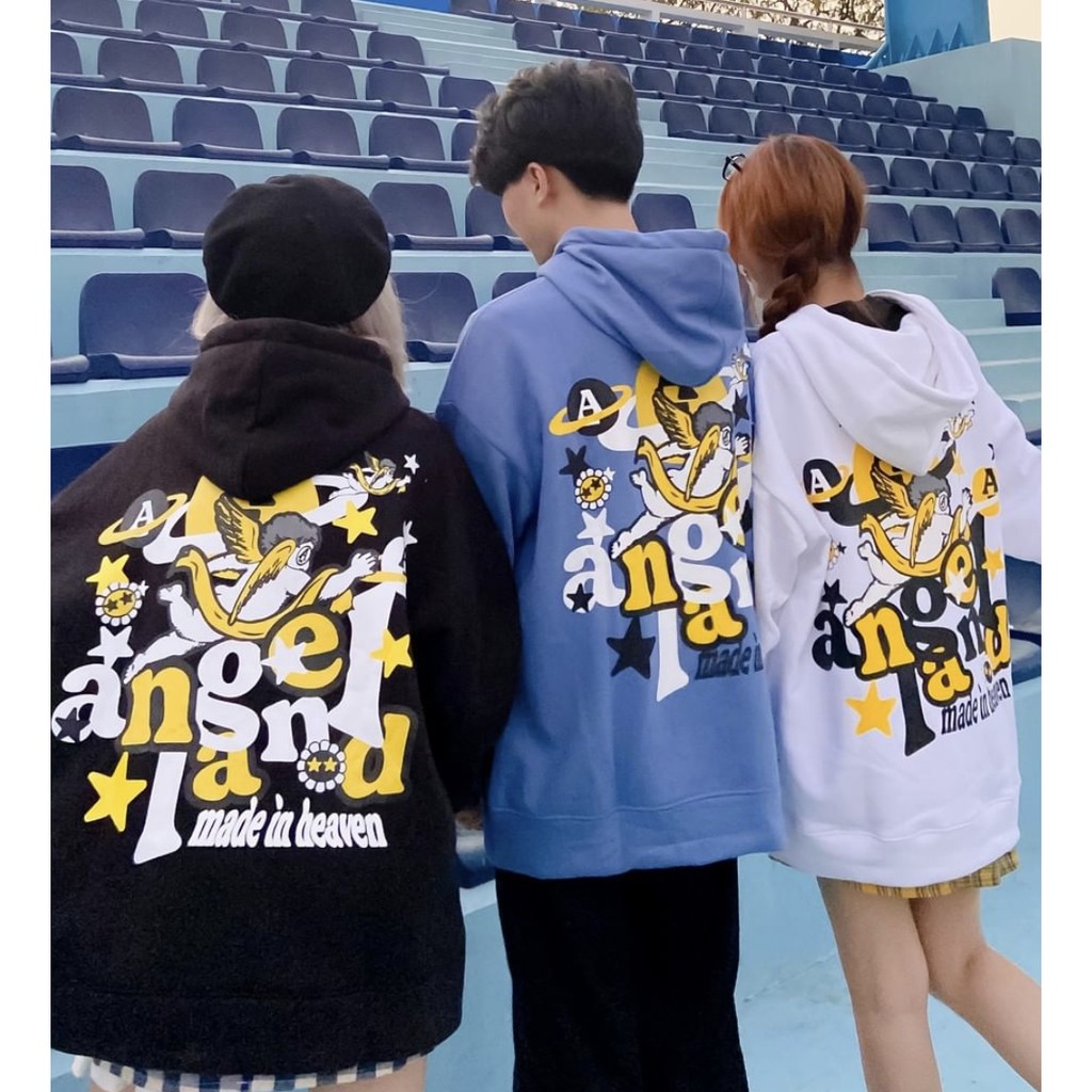 Áo hoodie Angel-Land chính hãng Star Sky- ĐEN Unisex