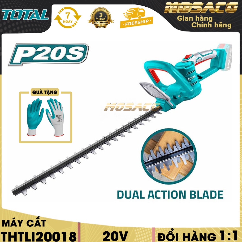 Máy cắt cành hàng rào dùng pin 20V (chỉ thân máy) Total THTLI20018 Máy cắt tốc độ tối đa 1400 vòng/phút- MOSACO