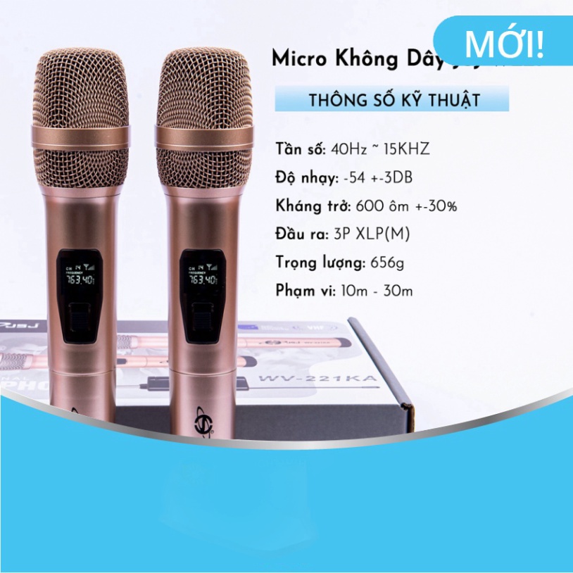 Mẫu Mới Micro karaoke không dây cao cấp JSJ-W121 tích hợp màn hình led chuyên nghiệp, công nghệ giảm tiếng ồn thông minh