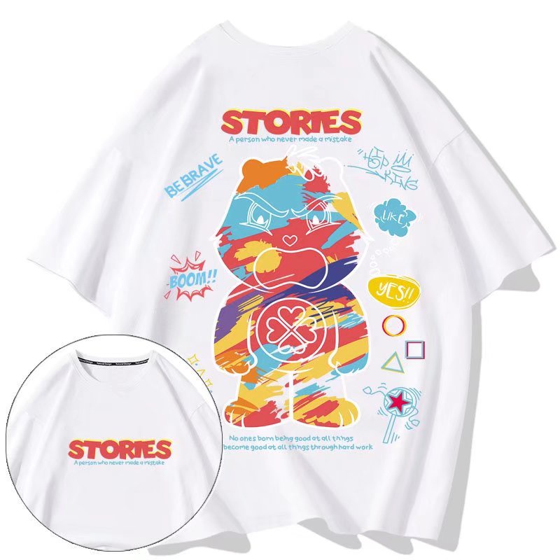 Áo Thun Tay Ngắn Cổ Tròn In Họa Tiết Hoạt Hình Phong Cách Hip Hop Thời Trang Mùa Hè Dành Cho Nam (M-8XL)