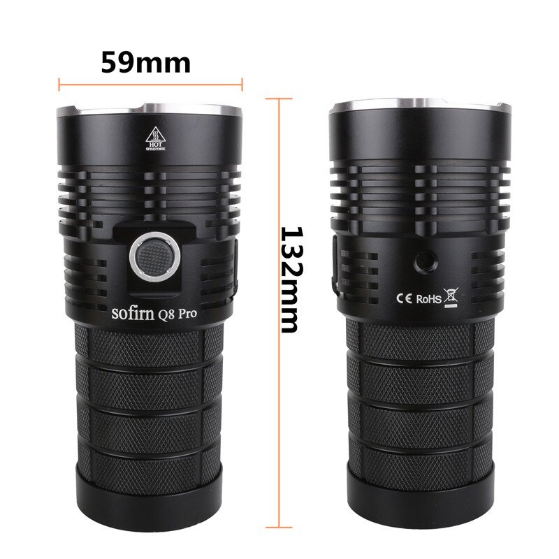 SET đèn pin Sofirn Q8 Pro siêu mạnh 11000 lumen 4* Cree XHP50.2 Anduril II sạc type C với nhiều nâng cấp hơn Q8