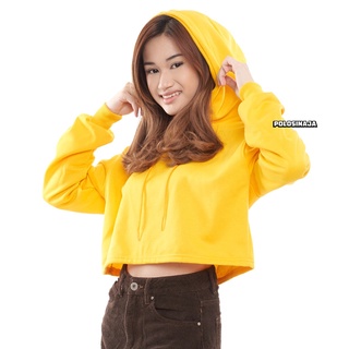 Áo hoodie crop top - màu vàng