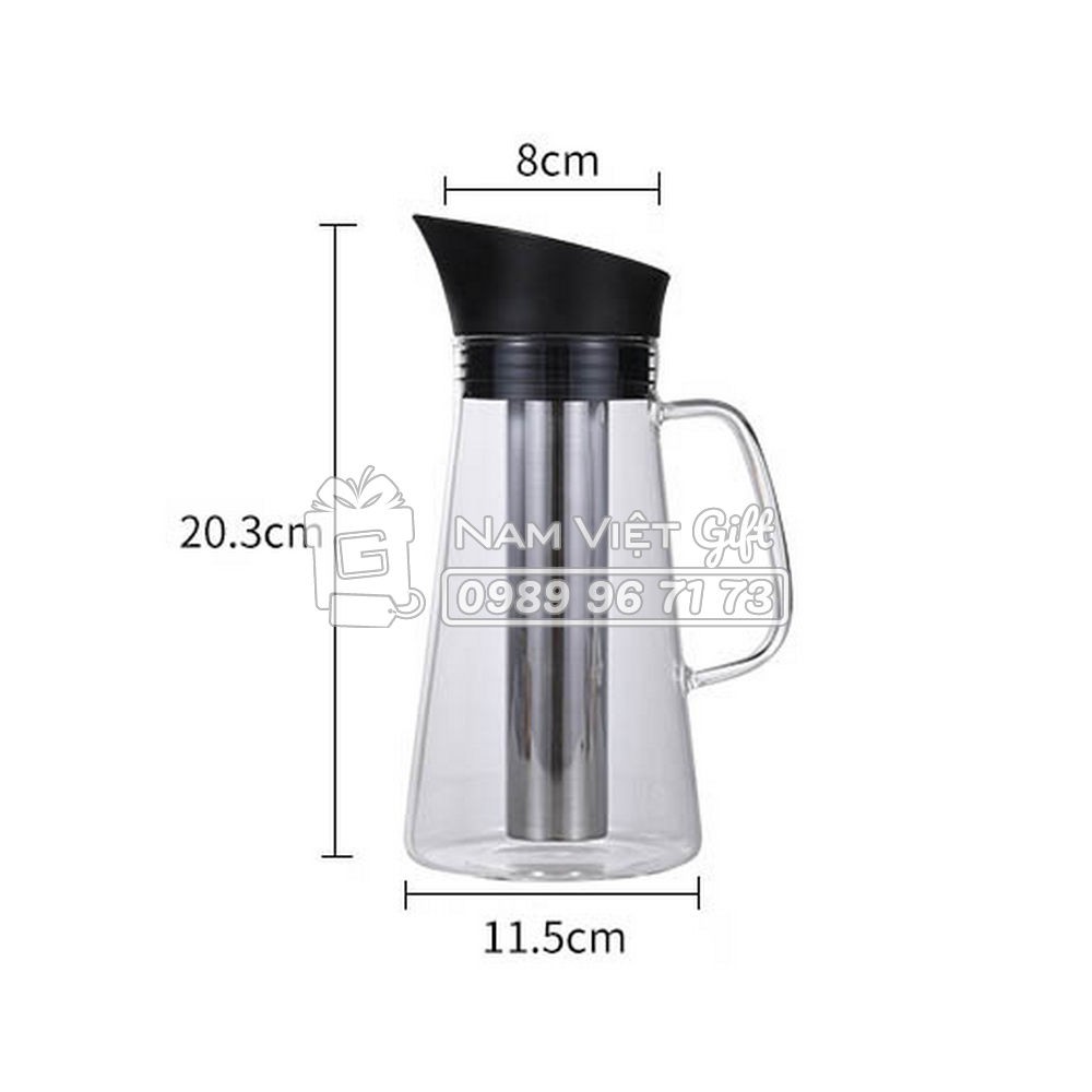 Bình Pha Cà Phê Cold Brew Thủy Tinh 1200ml