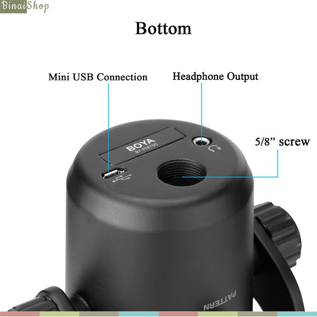 [Mã ELHACE giảm 4% đơn 300K] Micro condenser USB cho streamer Boya BY-PM700