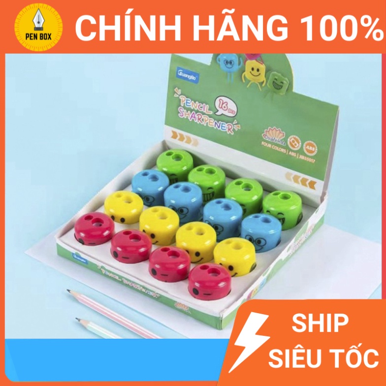 Gọt chì mini 2 lỗ hình mặt cười đáng yêu GuangBo XB35017, LOAI 1, LOẠI TỐT BỀN BỈ KHÔNG ĐỘC HẠI (1 Chiếc )) , Penbox