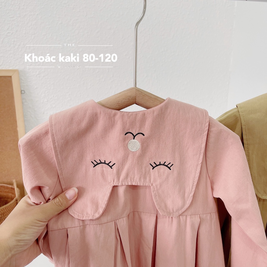 Áo khoác kaki dáng váy TAI MÈO cho bé gái 1-5 tuổi (Mã 230504)