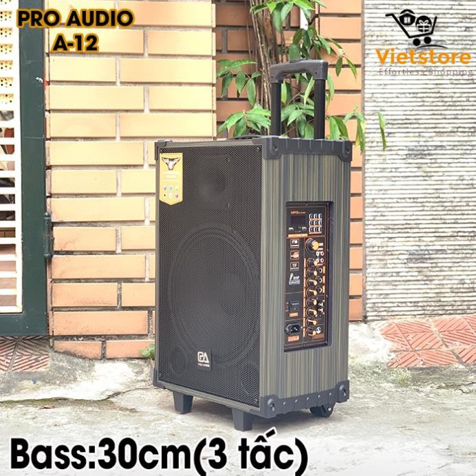 (Tặng kèm 2 Mic không dây) Loa kéo Karaoke SKT 300 Siêu bass 3 tấc (30cm) công nghệ bluetooth 4.2 âm thanh 3D Hifi