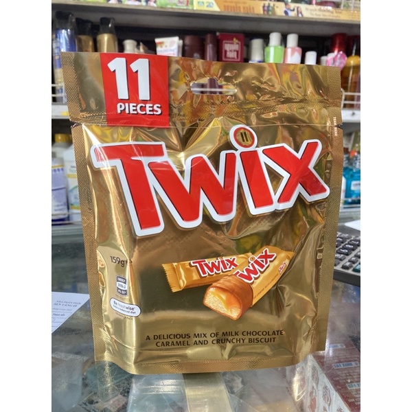 Thanh Bánh Quy Twix Phủ Socola Sữa & Caramen Túi 11 Thanh