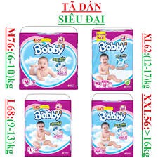 {Mẫu mới}Bỉm Bobby dán M76 miếng,L68 miếng,XL62 miếng...