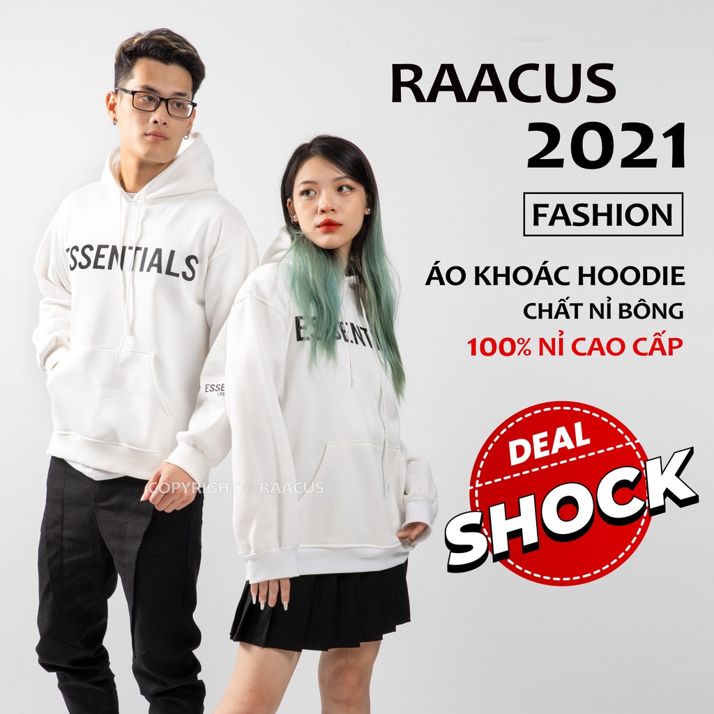 Áo khoác nỉ hoodie Essentials nam nữ nỉ bông siêu ấm, áo nỉ hoodie nam nữ unisex Raacusstore