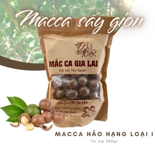Hạt Macca Gia Lai sấy Giàu Dinh Dưỡng Nứt Vỏ Thủ Công Chọn Lọc Từng Hạt Chất Lượng Loại I, Tặng khoá tách vỏ - Túi 500gr