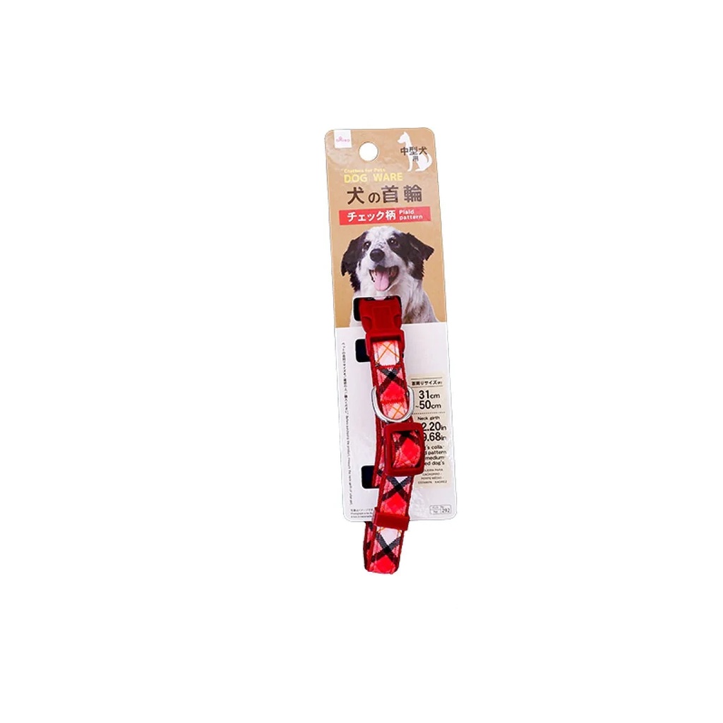 Daiso Vòng Cổ Cho Chó 50X0.8X1.8Cm (Cái) Dogs Collar Plaid Pattern For Medium-Sized Dogs