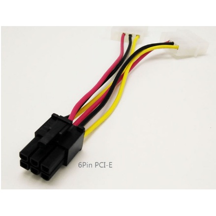 Cáp nguồn 2 Molex ATA sang 6pin cho card đồ họa VGA