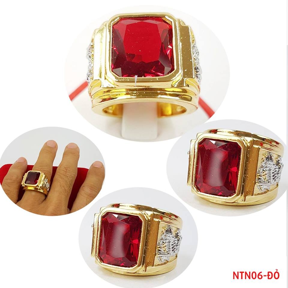 Nhẫn tay nam cao cấp NTN06 - Đỏ