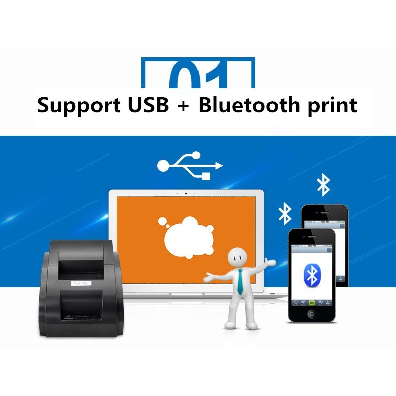 ۩﹍Máy in hóa đơn Xprinter 58iih kết nối với điện thoại qua Bluetooth