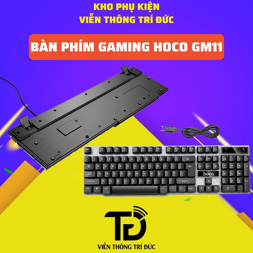 Bộ Bàn Phím Và Chuột Gaming Hoco GM12/GM11/GM16 + Lót Chuột LED RGB Tùy Chỉnh Chế Độ Đèn + Chuột Không Dây Cho Máy Tính