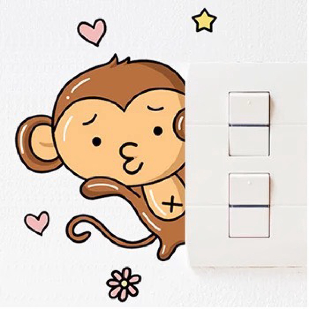 Decal dán ổ điện, sticker trang trí dễ thương
