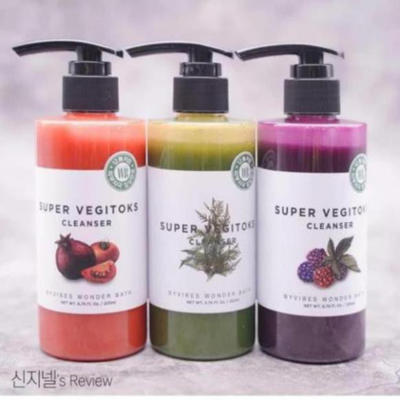✅ (HÀNG CHUẨN AUTHENTIC) Full size - 300 ml - Sữa rửa mặt rau củ thải độc Super vegitoks cleanser Wonder bath