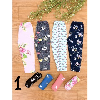 Combo 4 quần legging dài cho bé gái