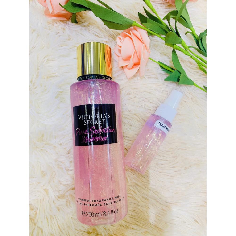 33ml  VIC - BST Ánh Nhũ] Xịt Thơm Nước Hoa Toàn Thân Victoria’s Secret Shimmer Pure Seduction - 3WICK STORE