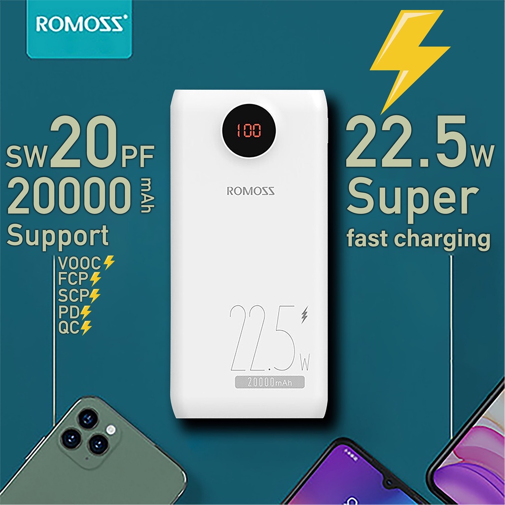 Pin sạc dự phòng RO-MOSS 20000mAh 22.5w - Hàng chính hãng