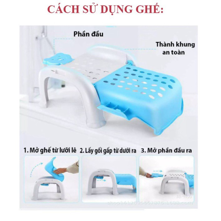 GHẾ ĂN DẶM KIÊM GHẾ GỘI ĐẦU ĐA NĂNG 3 IN 1 HÌNH GẤU CHO BÉ