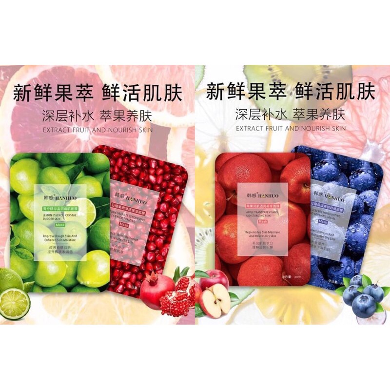 MẶT NẠ 4 VỊ TRÁI CÂY TỰ NHIÊN HANHOU