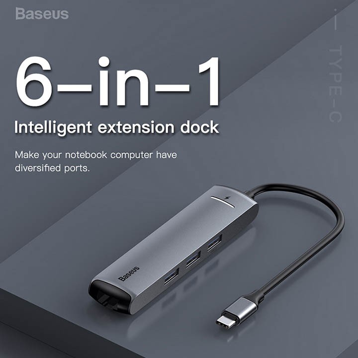 HUB CHUYỂN TYPE C BASEUS MECHANICAL EYE 6 IN 1 TYPE-C TO 3USB3.0 CHÍNH HÃNG