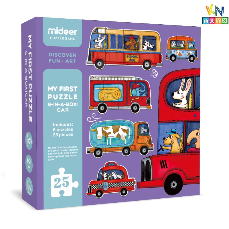 Đồ chơi ghép hình Mideer Puzzle MD0077 – Giao thông (ghép hình xe 6 in 1)