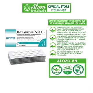 Vitamin D Fluoretten 500 I.E Zentiva Đức bổ sung vitamin D3 cho trẻ phát triển xương và răng hộp 90 viên