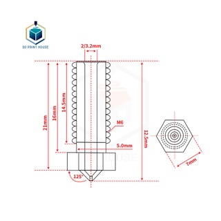 Đầu Phun E3D Volcano Máy In 3D 0.2 - 1.0