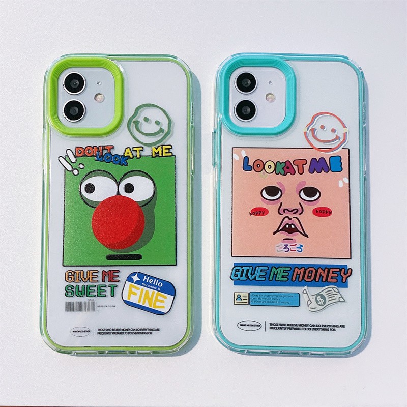 Funny transparent anti-drop mobile phone case Anti-drop soft case 12 12Pro 12ProMax 11Pro 11ProMax 7 8 7Plus 8Plus X XS XR XSmax
